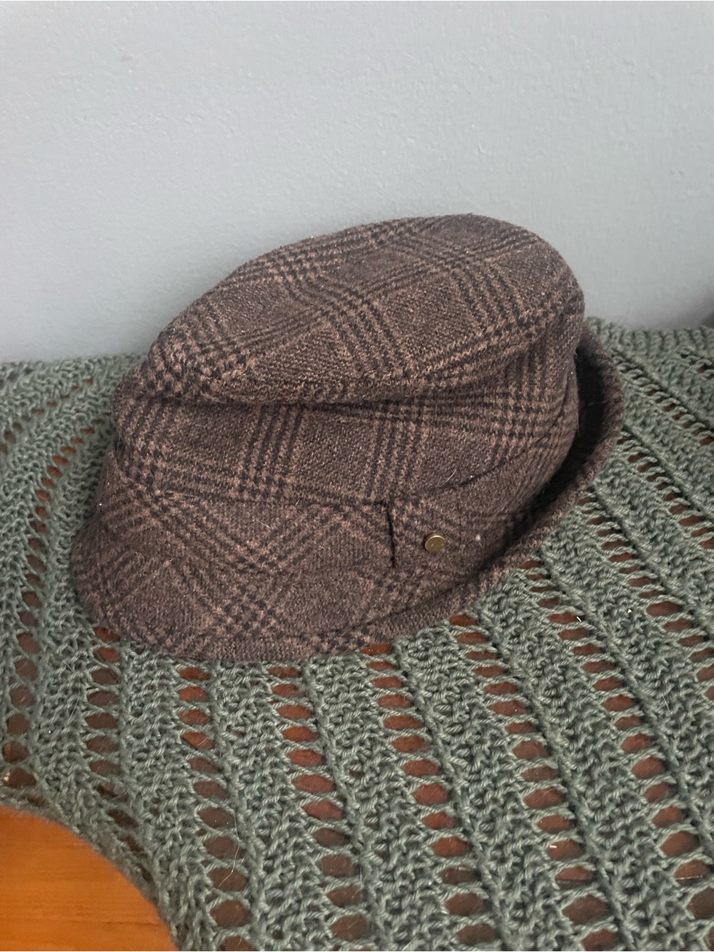 Stetson Brown Plaid Men's Classic Driving Hat Size Medium
